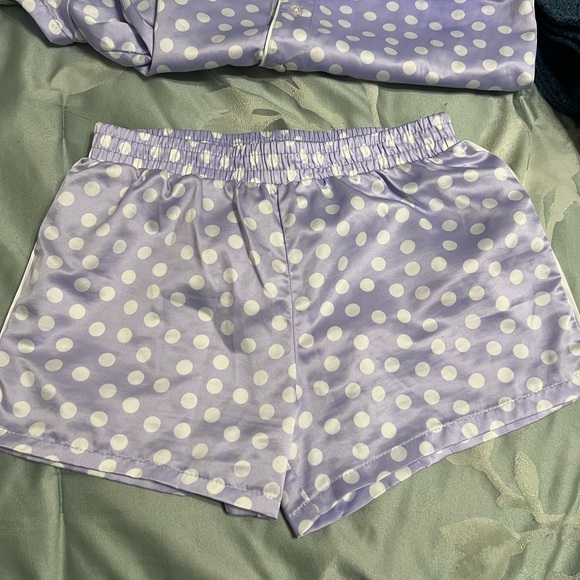 Girls large 10/12 Art Class Lavender Polka Dot Sleepwear polyester 2 piece set - Picture 4 of 10